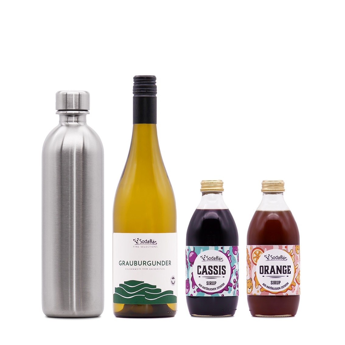 Geschenkset Flasche/Wein/Sirup
