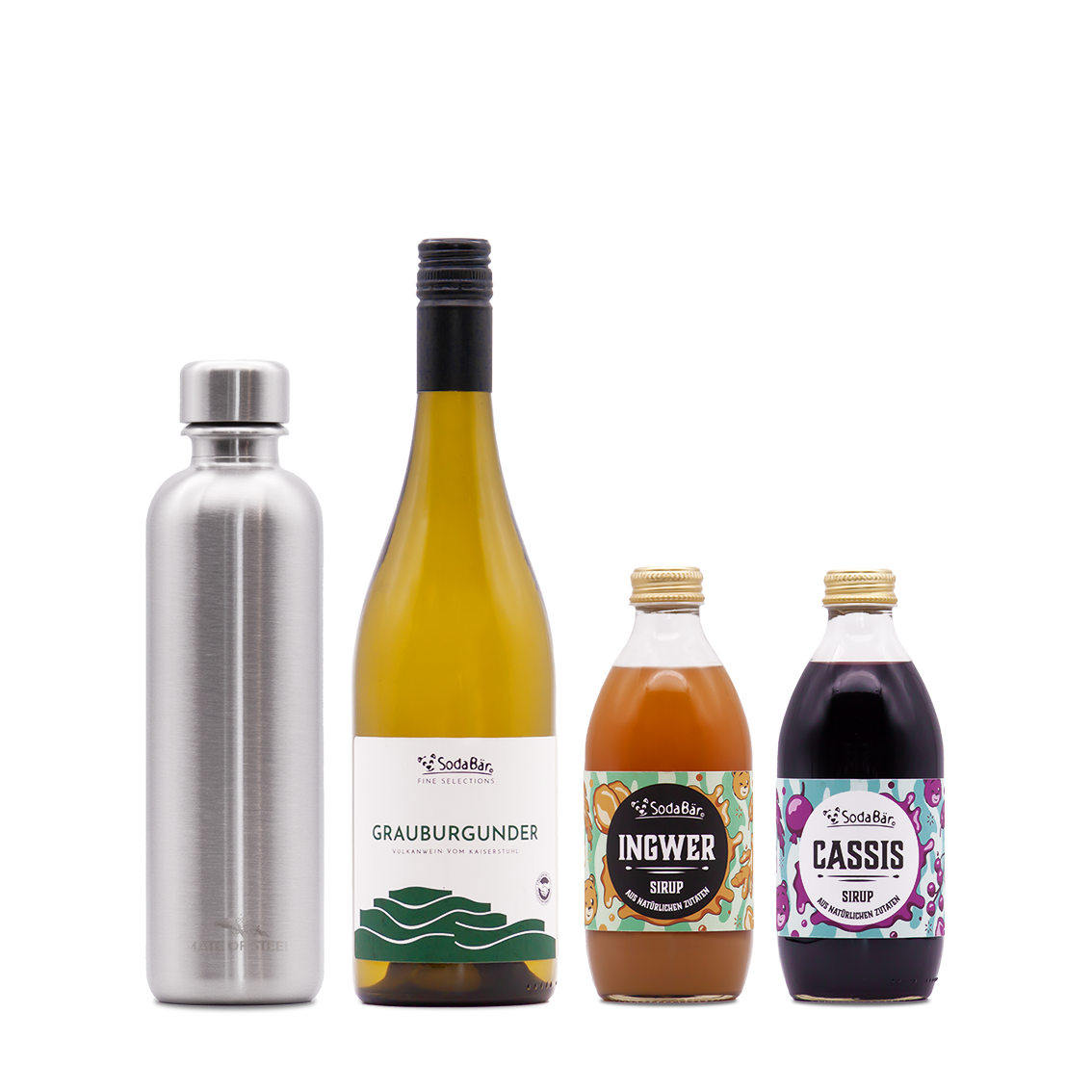 Geschenkset Flasche/Wein/Sirup