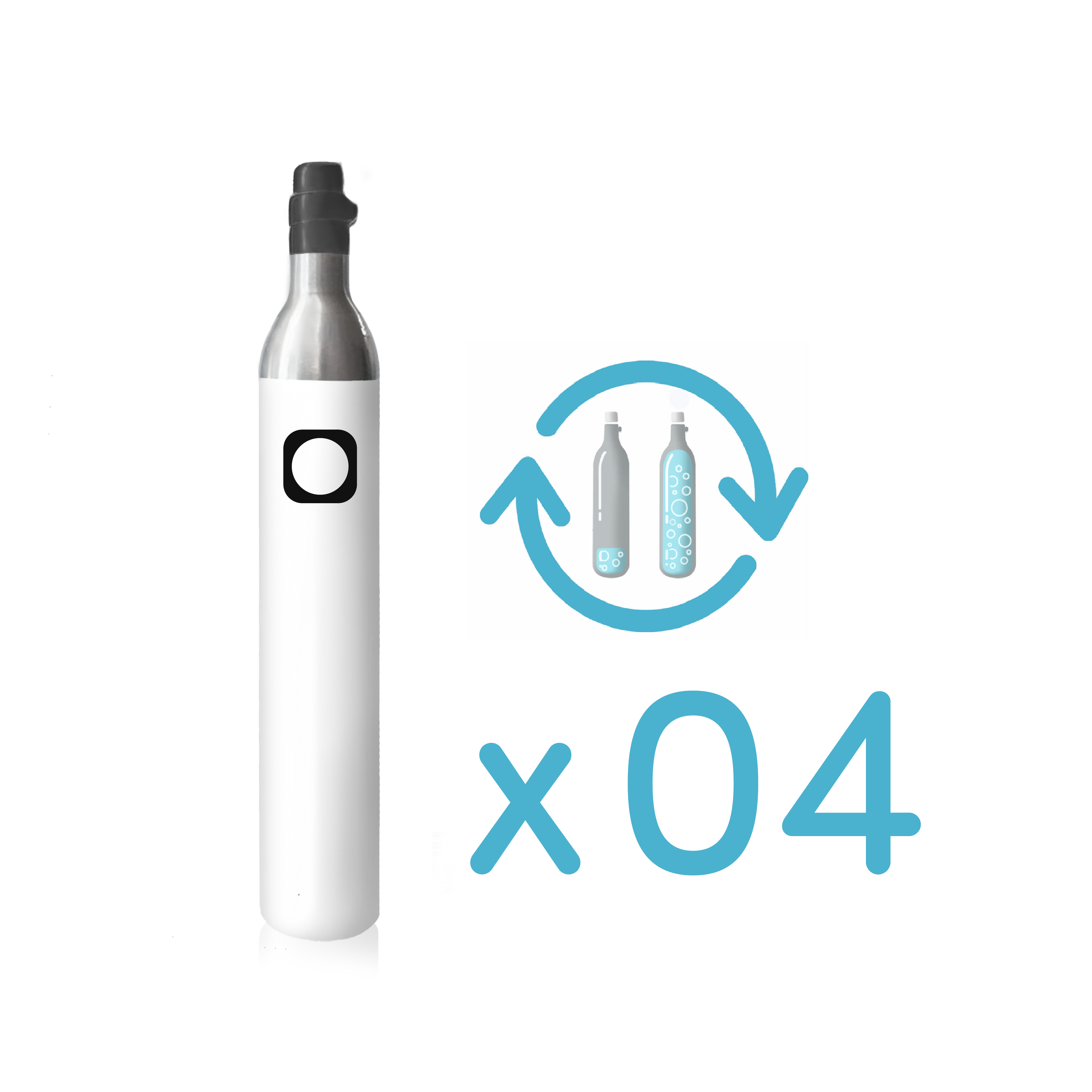 CO2-Zylinder Tausch-Box für Mittemitte 4 x 425g (60 l)