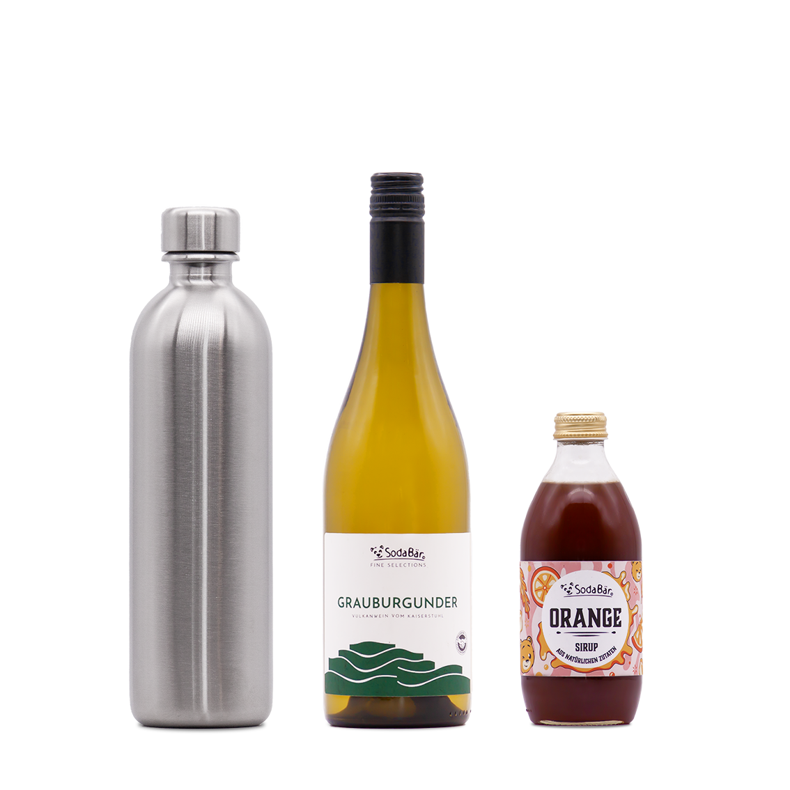 Geschenkset Flasche/Wein/Sirup