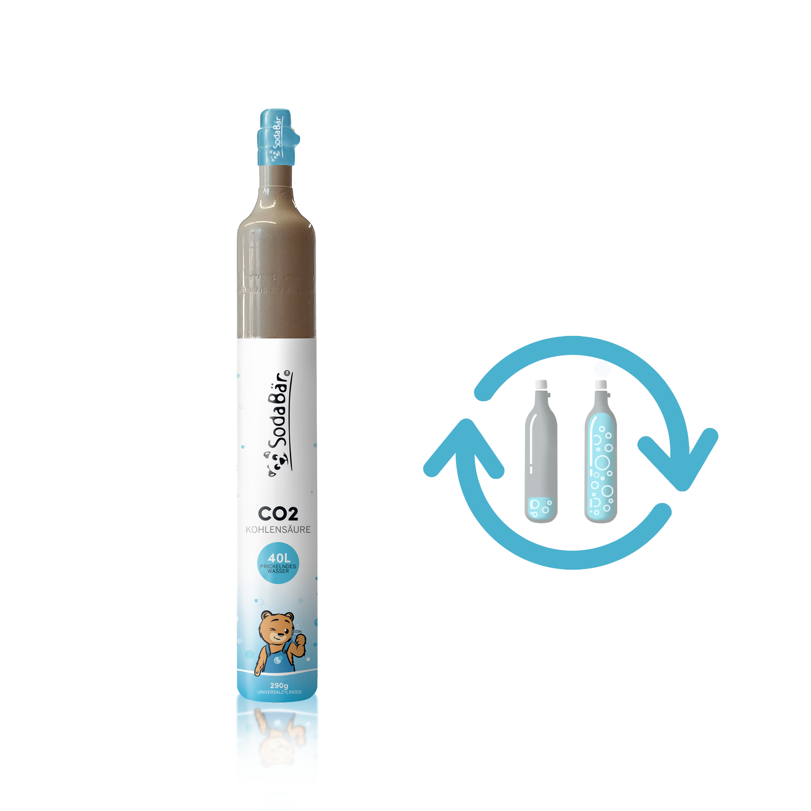 Stahl CO2-Kaufzylinder 290g i. V. (40 l)