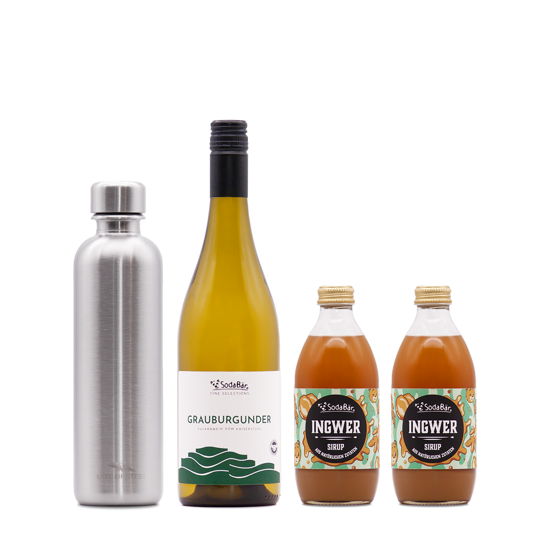 Geschenkset Flasche/Wein/Sirup