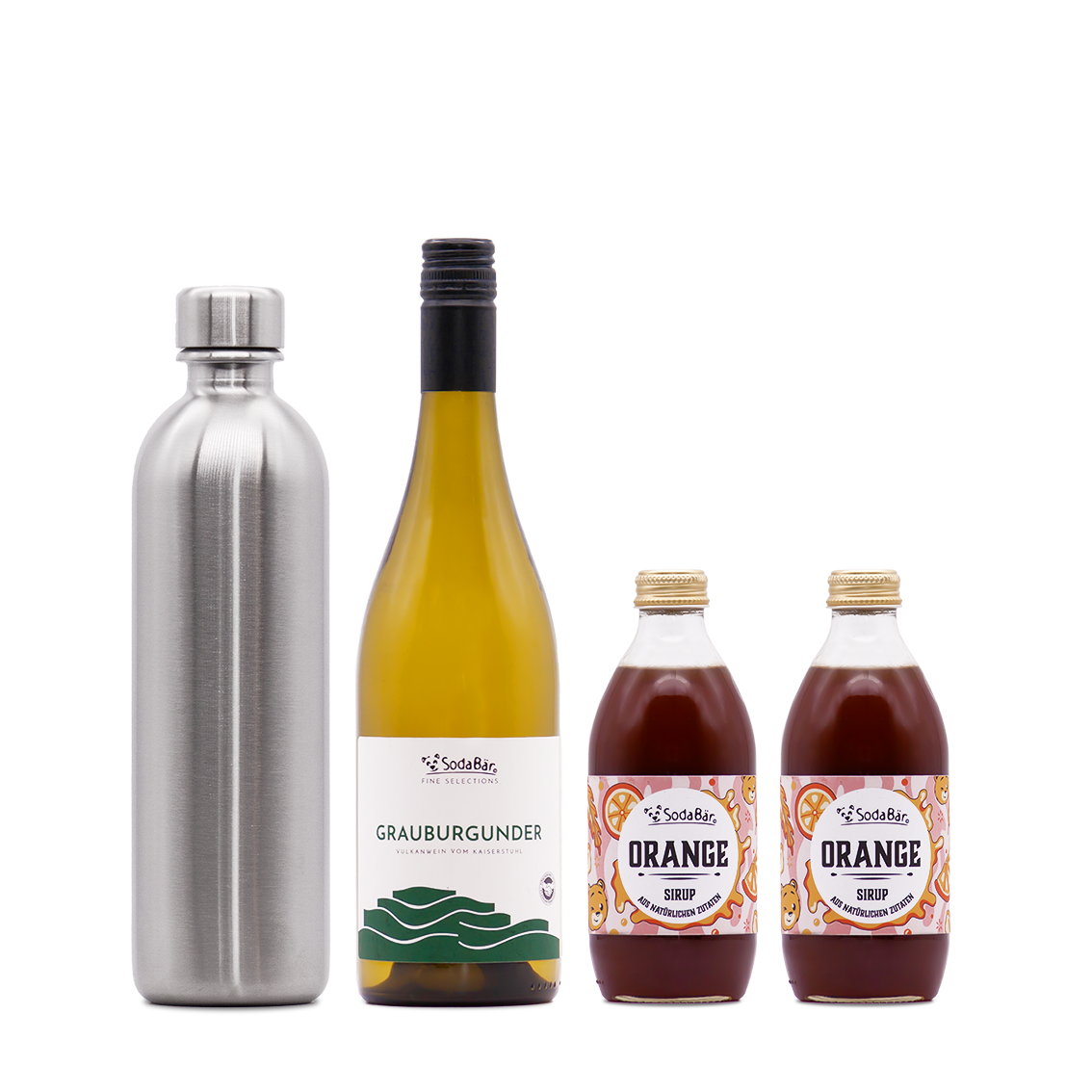 Geschenkset Flasche/Wein/Sirup