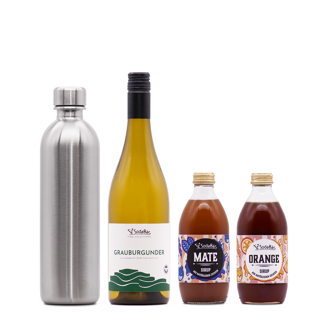 Geschenkset Flasche/Wein/Sirup