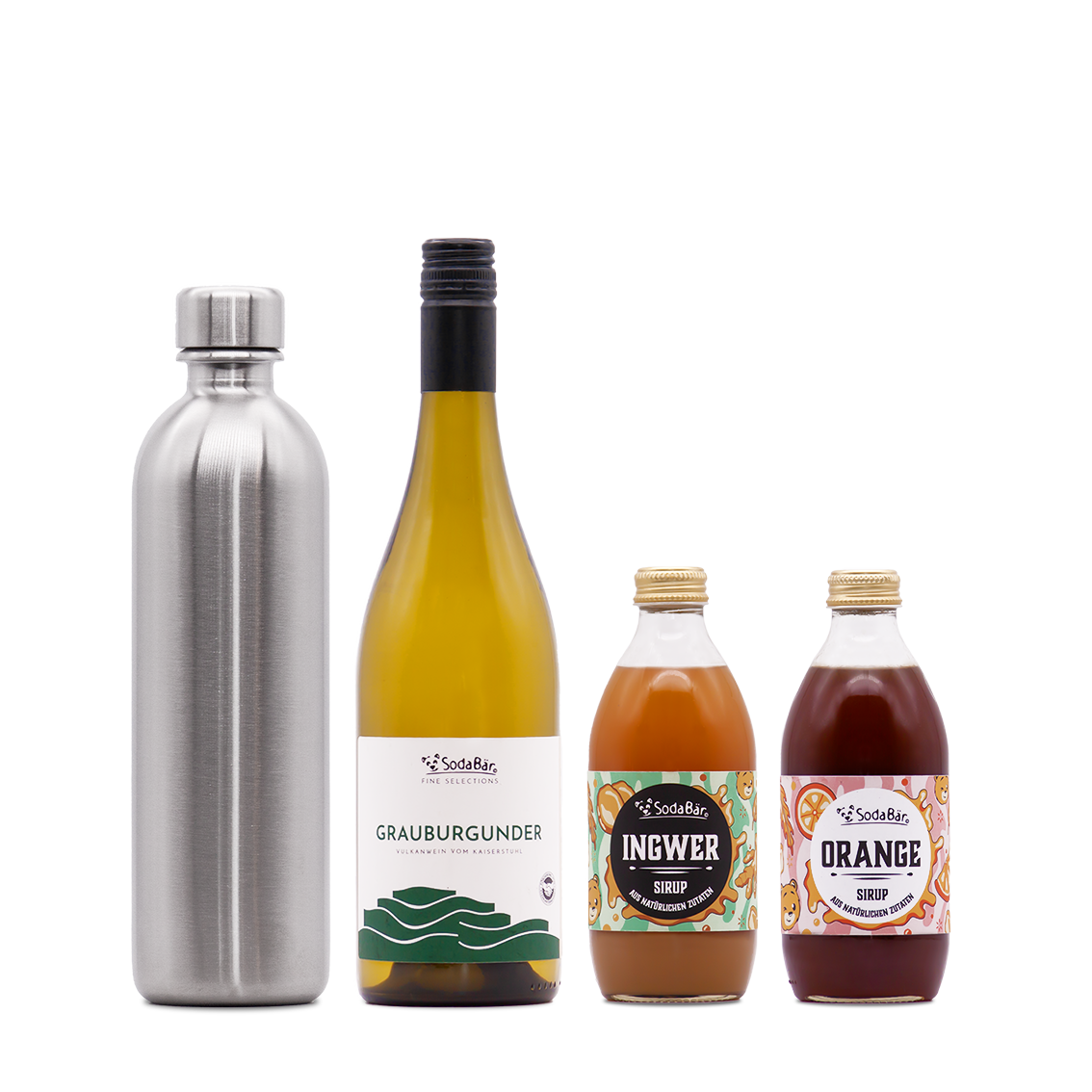 Geschenkset Flasche/Wein/Sirup