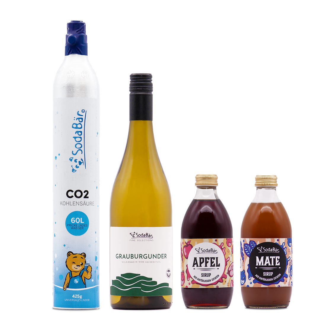 Geschenkset Zylinder/Wein/Sirup