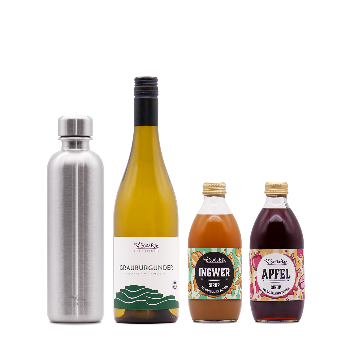 Geschenkset Flasche/Wein/Sirup