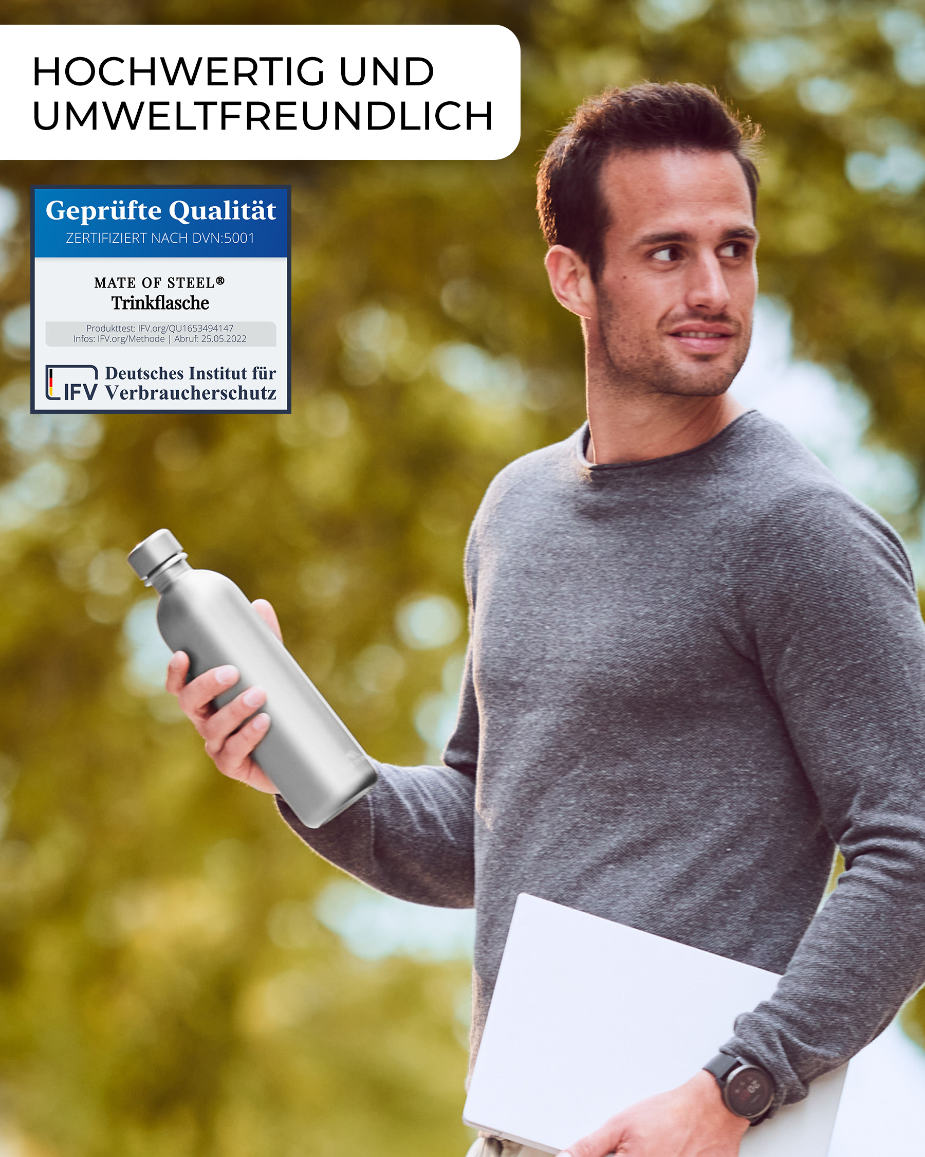 MATE OF STEEL - Dory - 0.8L Isolier-Edelstahl-Flasche für SodaStream