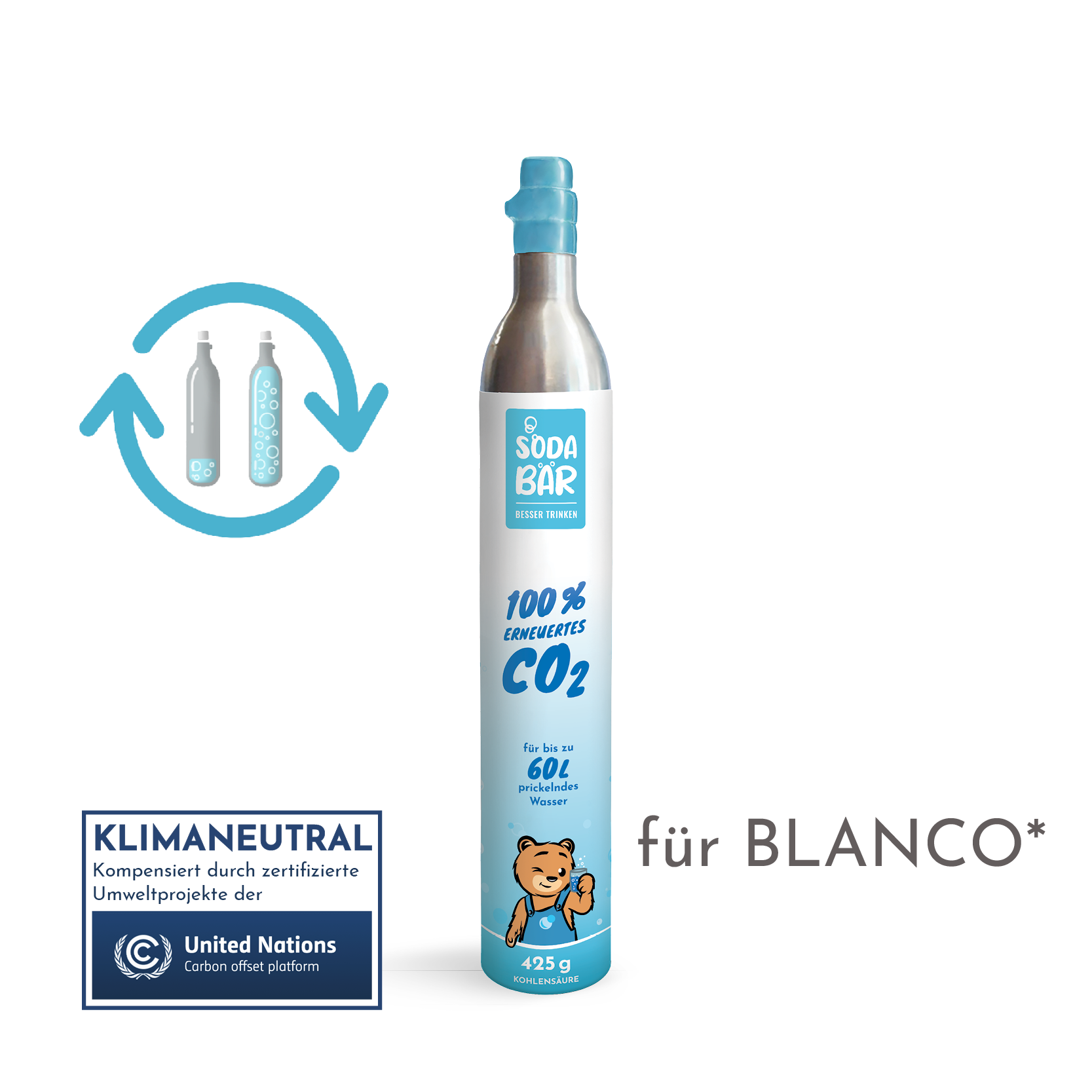CO2 Tauschzylinder von SodaBär© für BLANCO*