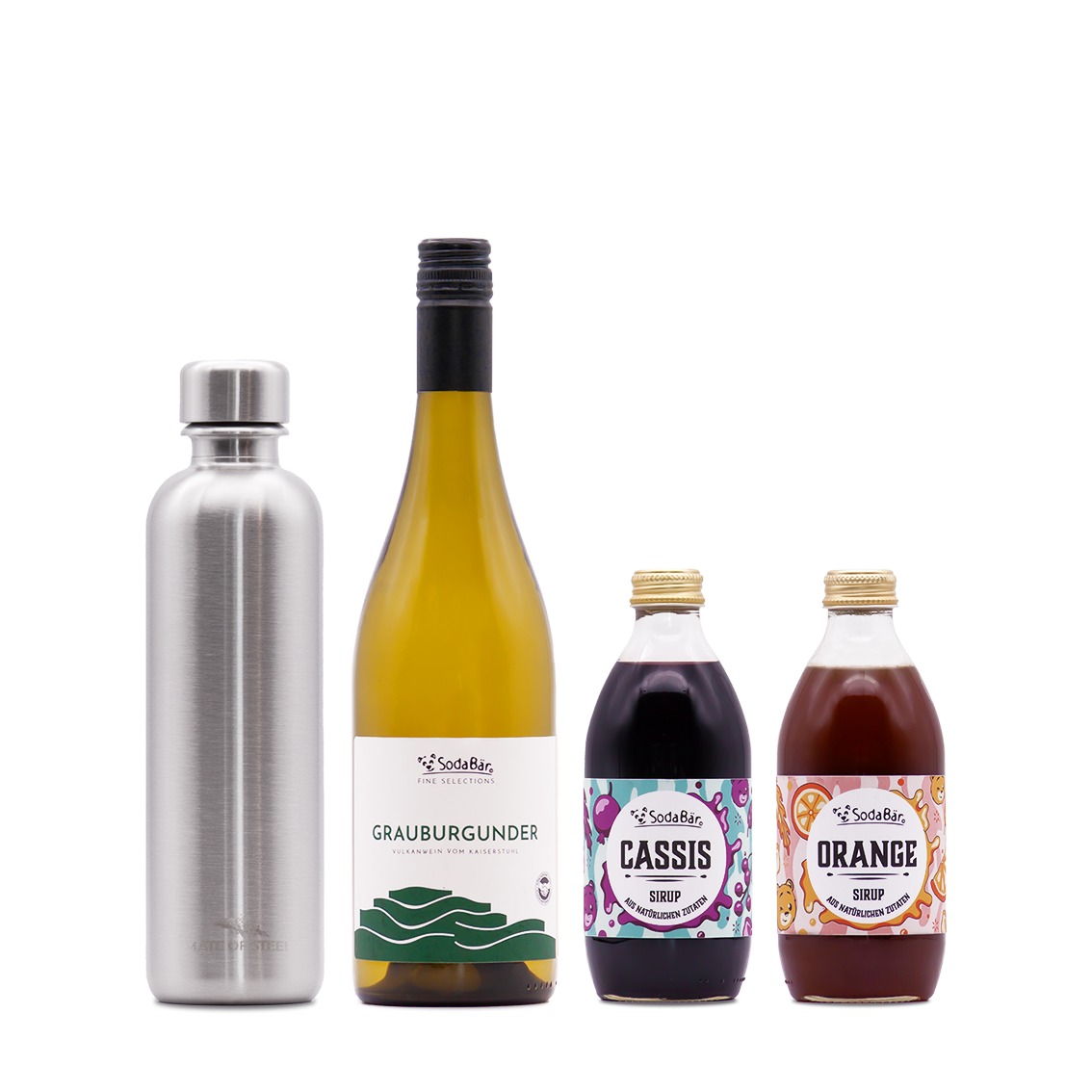 Geschenkset Flasche/Wein/Sirup