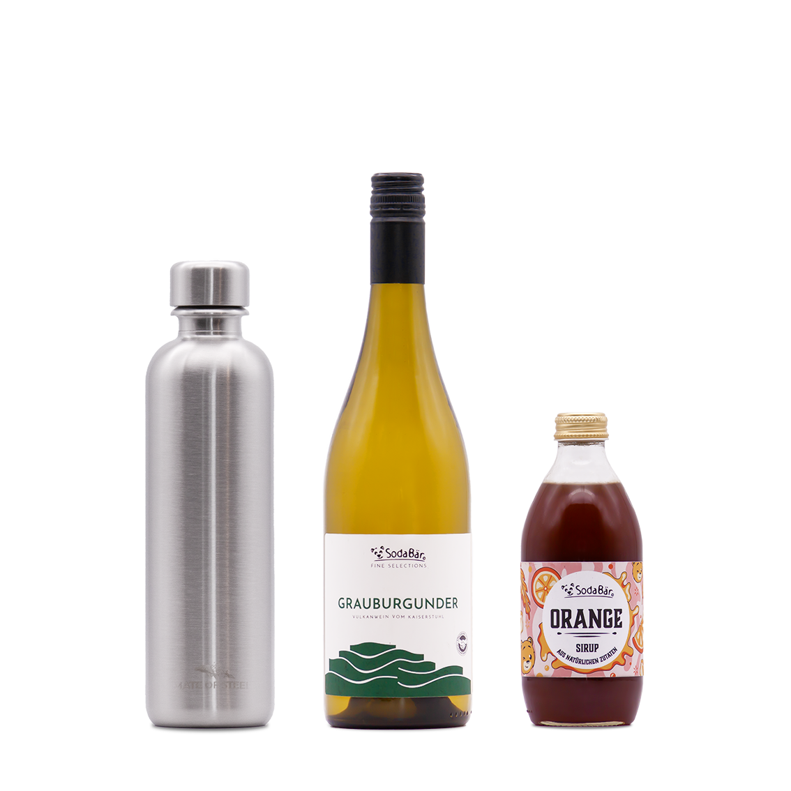 Geschenkset Flasche/Wein/Sirup