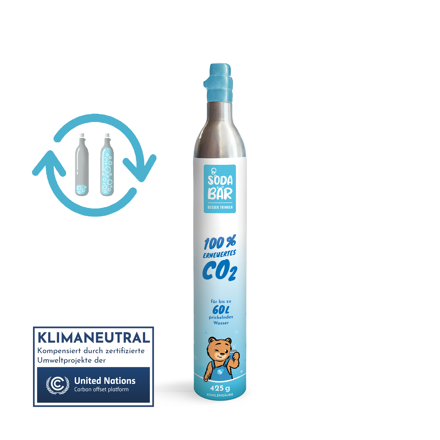 CO2 Tauschzylinder von SodaBär 425g (60 l) - Regio