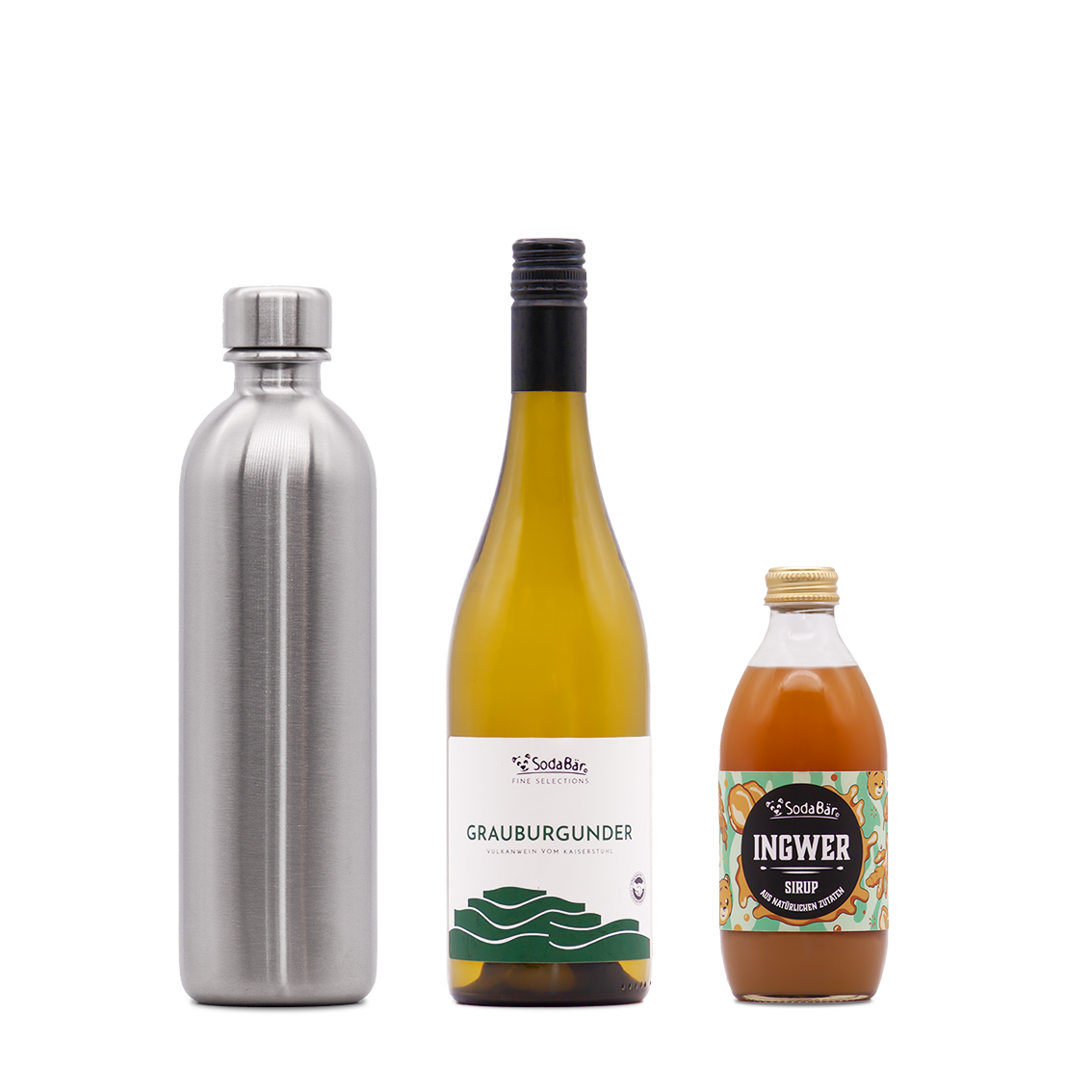 Geschenkset Flasche/Wein/Sirup