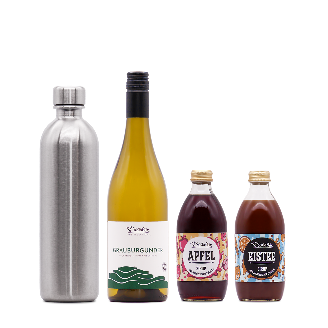 Geschenkset Flasche/Wein/Sirup