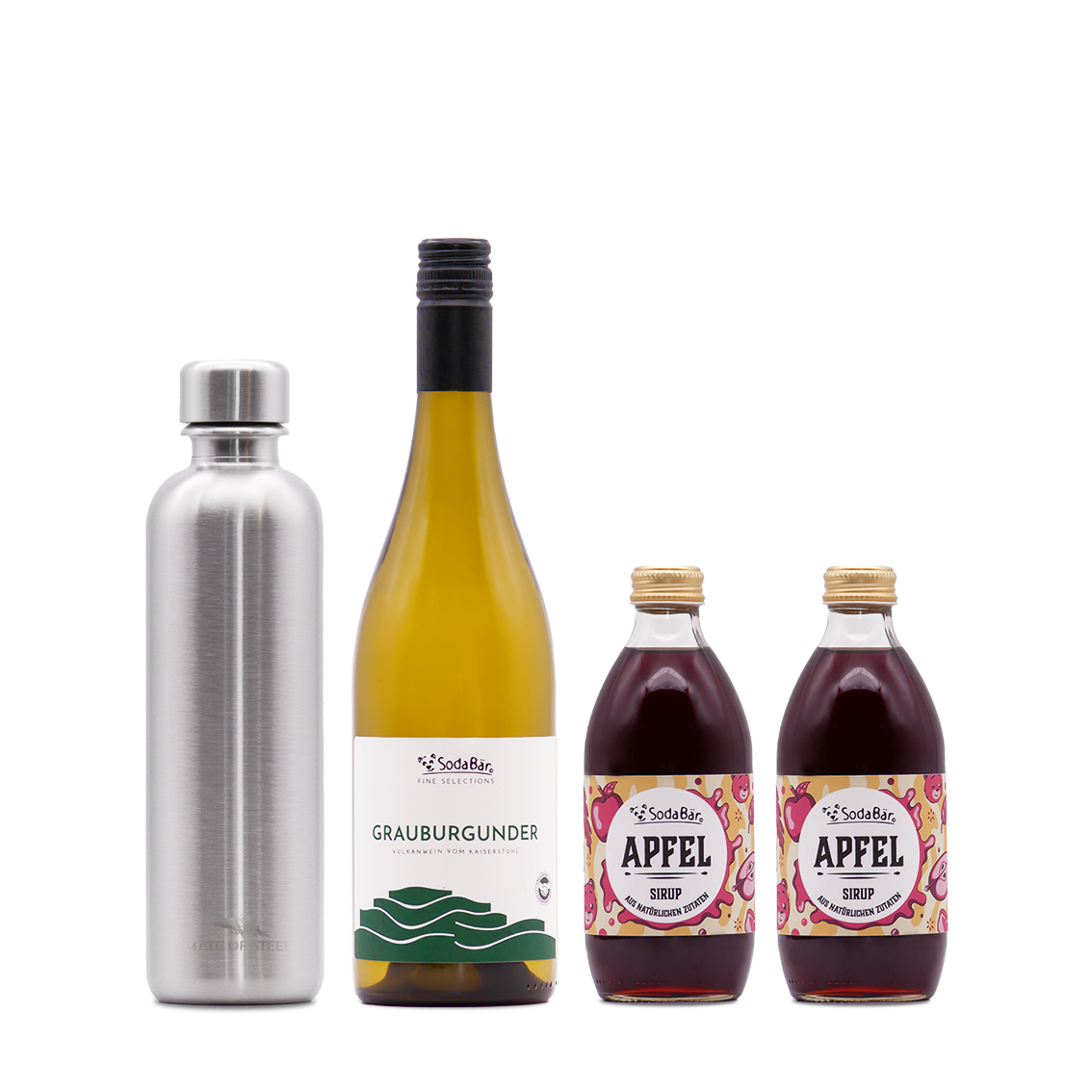 Geschenkset Flasche/Wein/Sirup