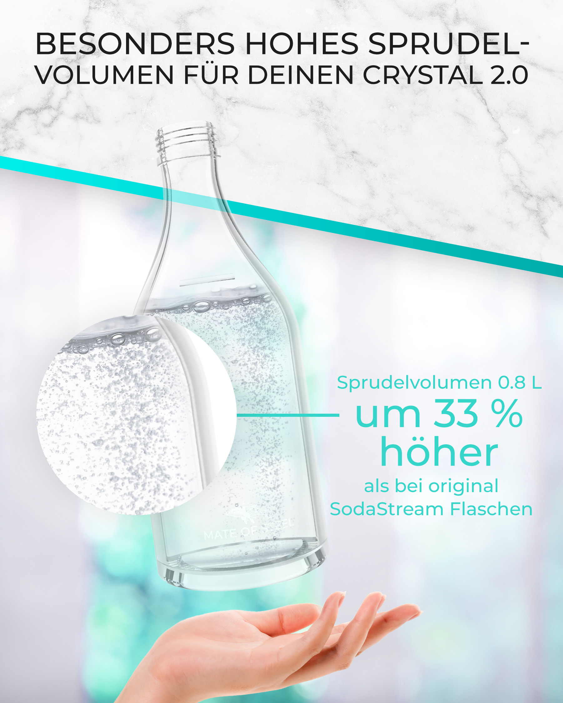 MATE OF STEEL - Nemo 0,9l Glasflasche Doppelpack