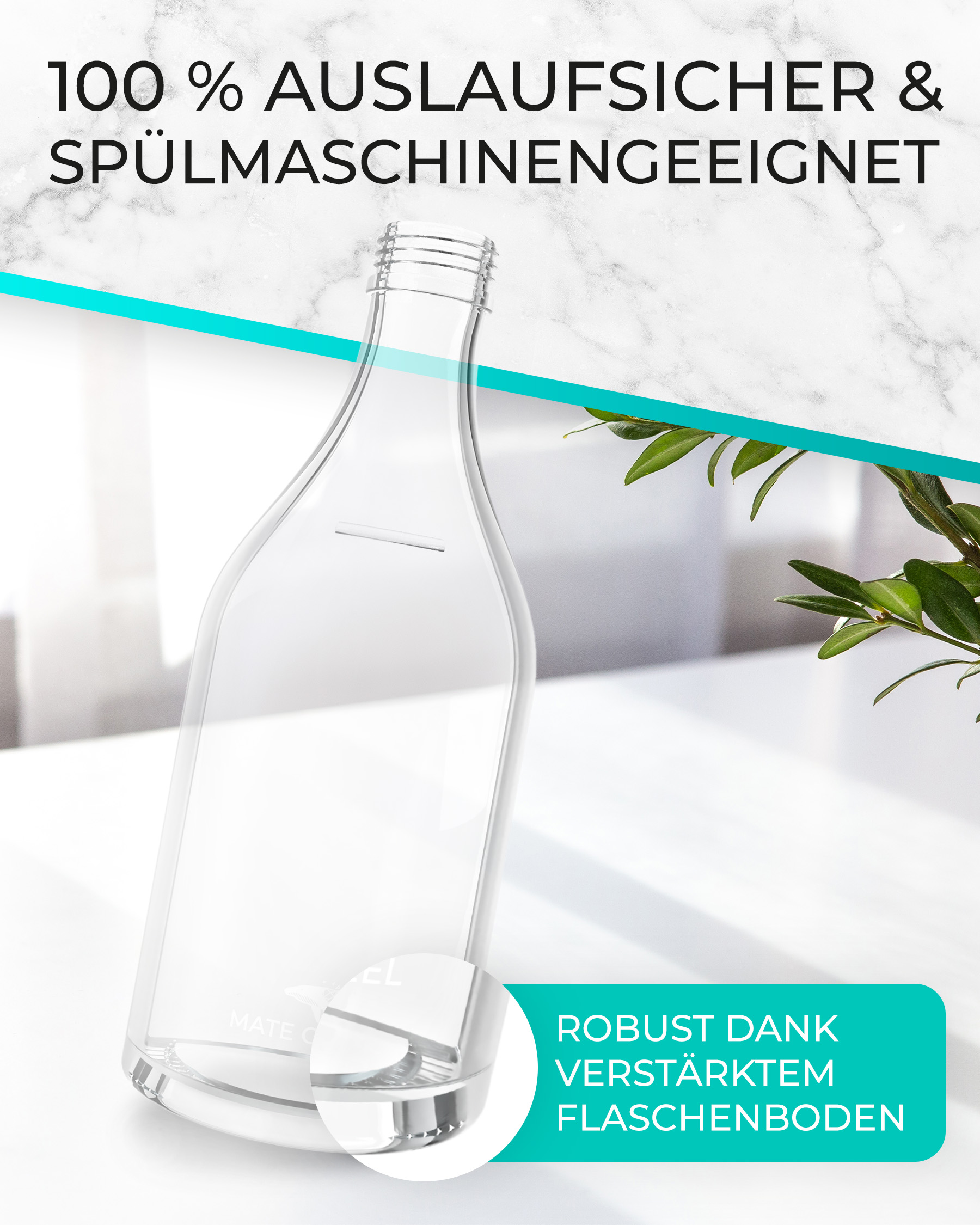 MATE OF STEEL - Nemo 0,9l Glasflasche Doppelpack