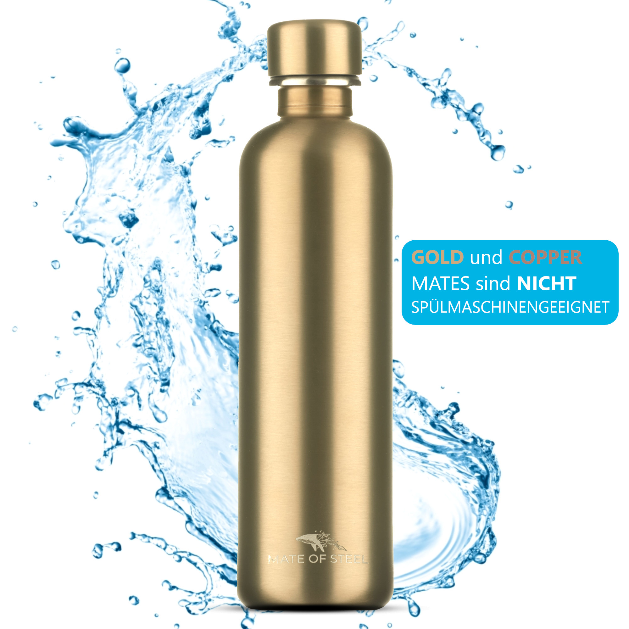 MATE OF STEEL - Flipper - 0.75L Edelstahl-Flasche für SodaStream