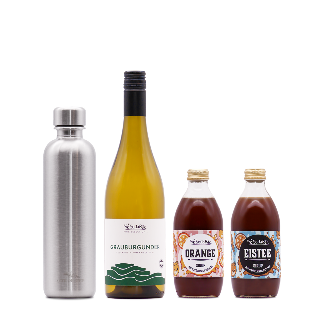 Geschenkset Flasche/Wein/Sirup