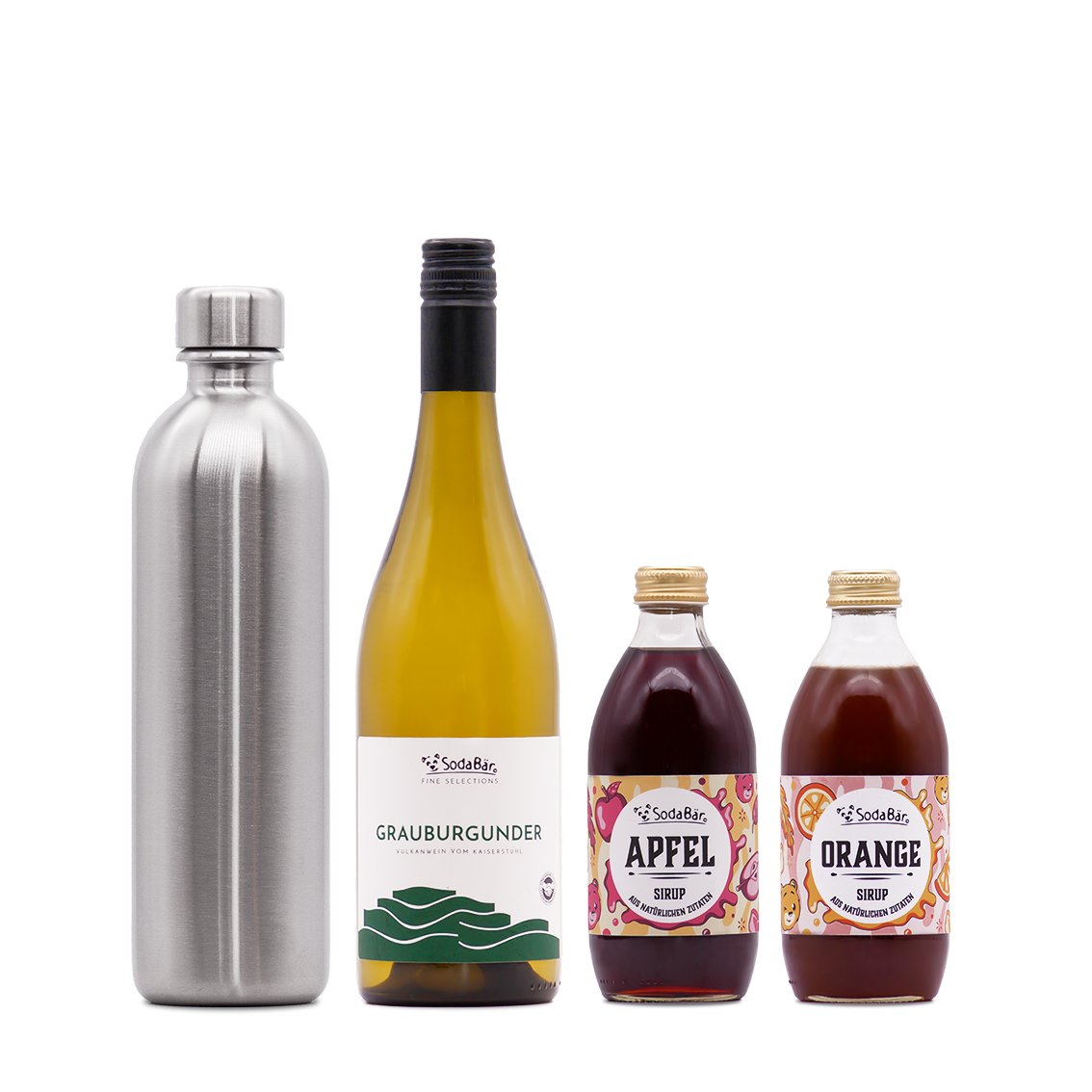 Geschenkset Flasche/Wein/Sirup