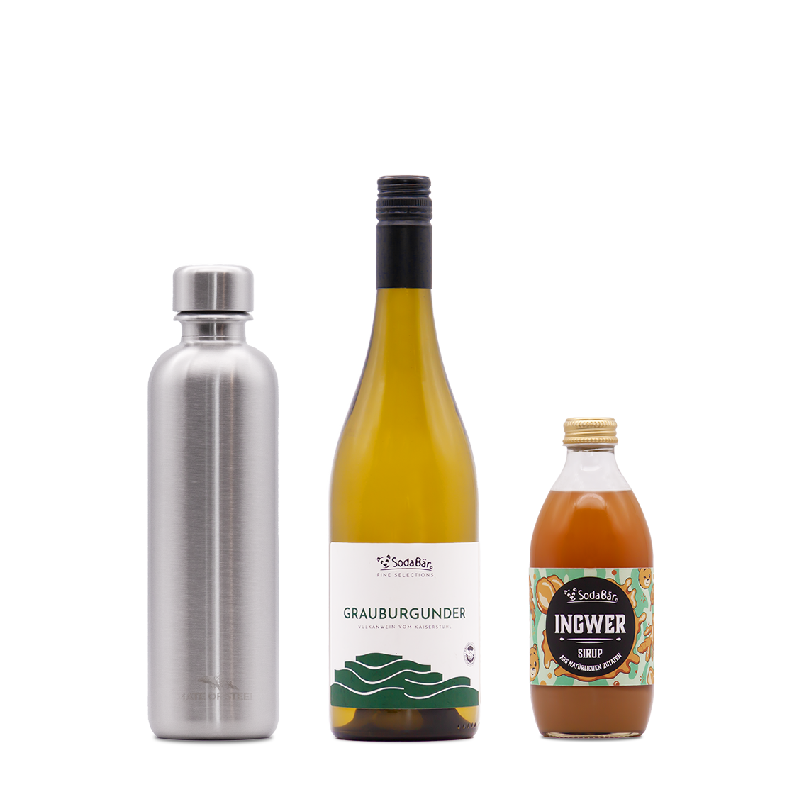 Geschenkset Flasche/Wein/Sirup