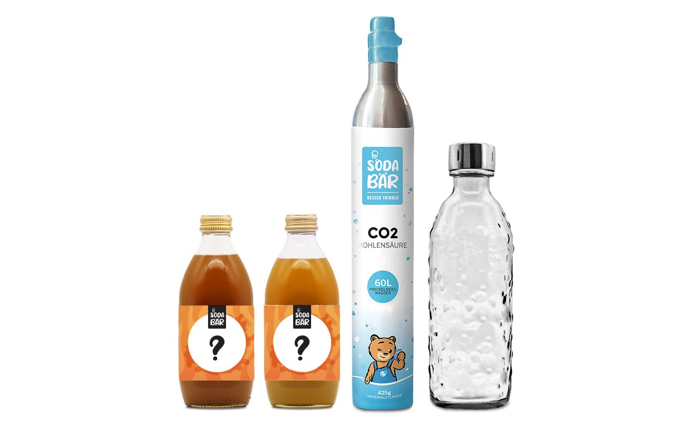 Geschenkset Zylinder/Glasflasche/Sirup
