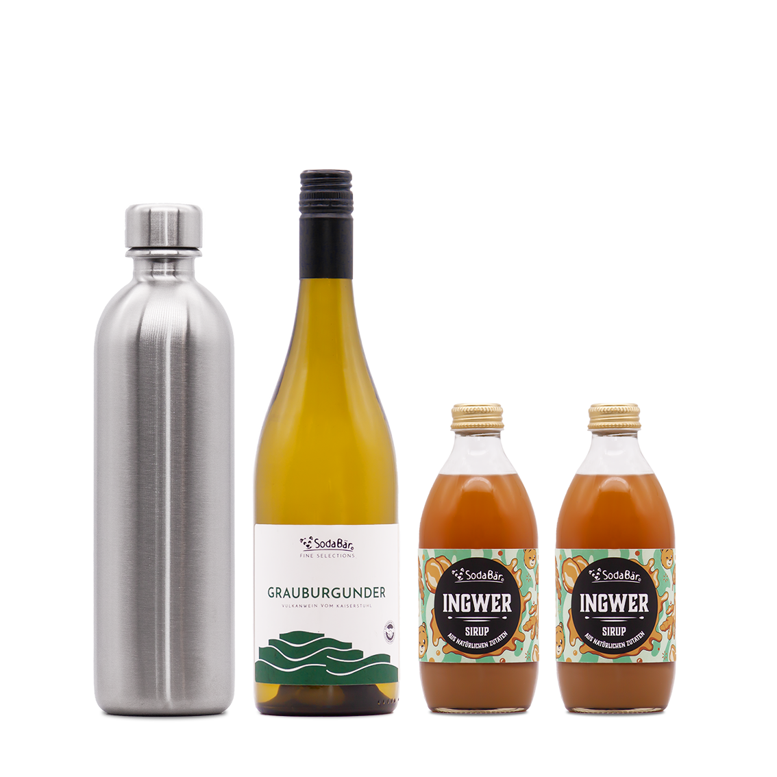 Geschenkset Flasche/Wein/Sirup