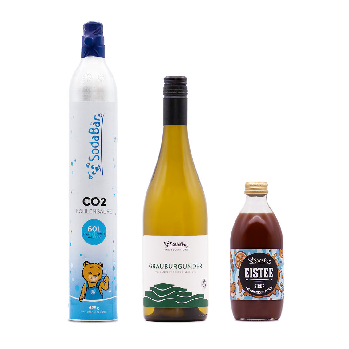 Geschenkset Zylinder/Wein/Sirup