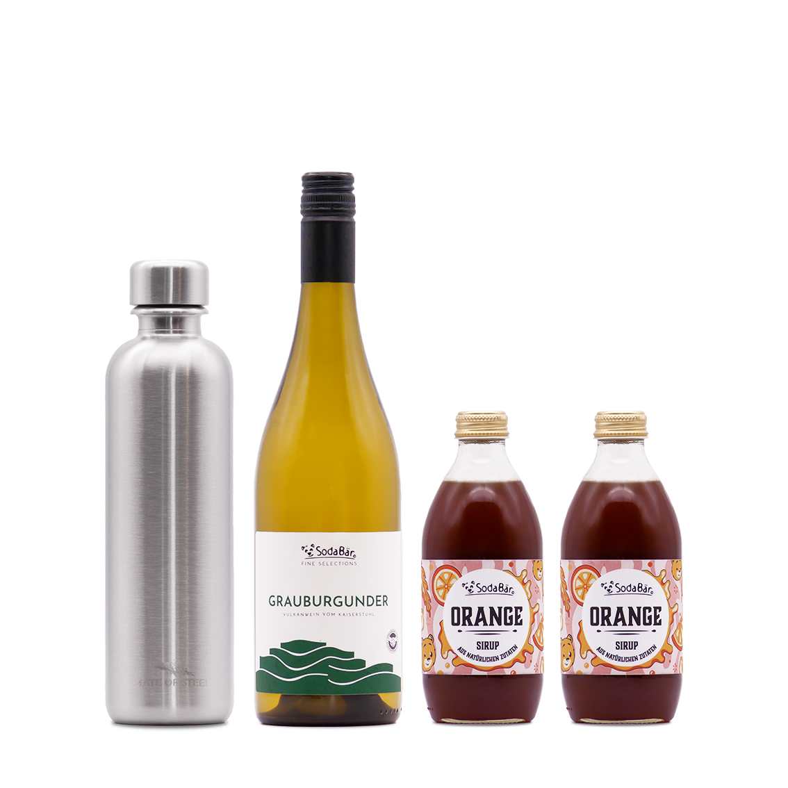 Geschenkset Flasche/Wein/Sirup