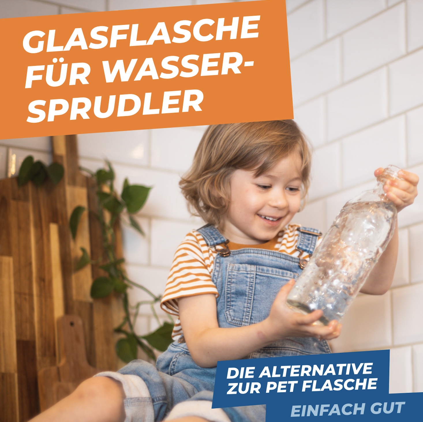 Glasflasche Bajonettverschluss für Wassersprudler (MySoda*,uvm.) 0,75 l mit TWIN SECURE