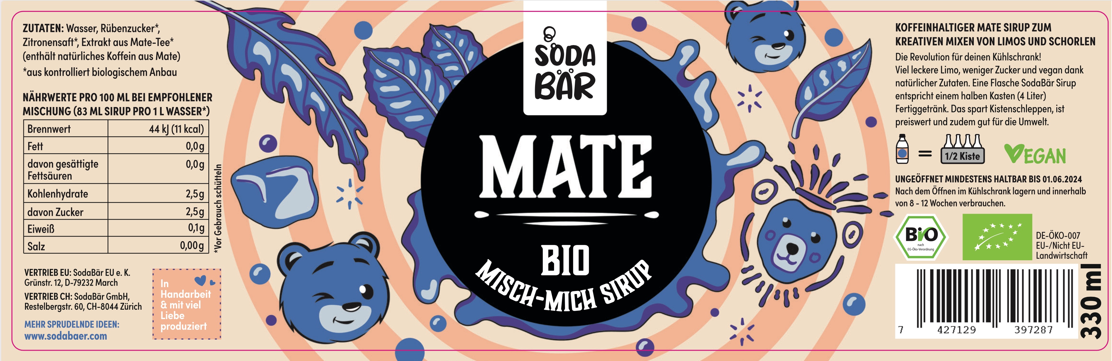 Bio Mate Sirup Etikett