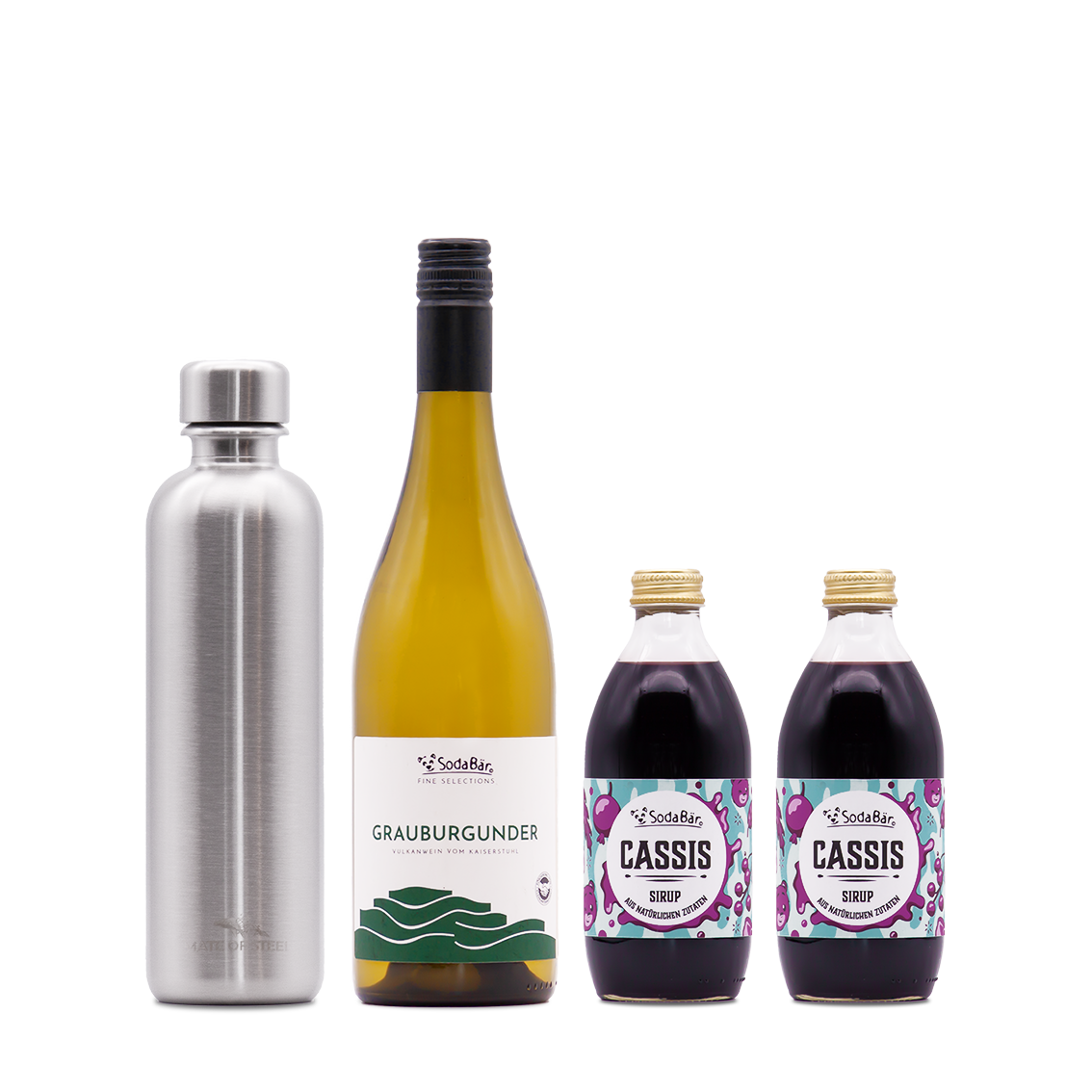 Geschenkset Flasche/Wein/Sirup