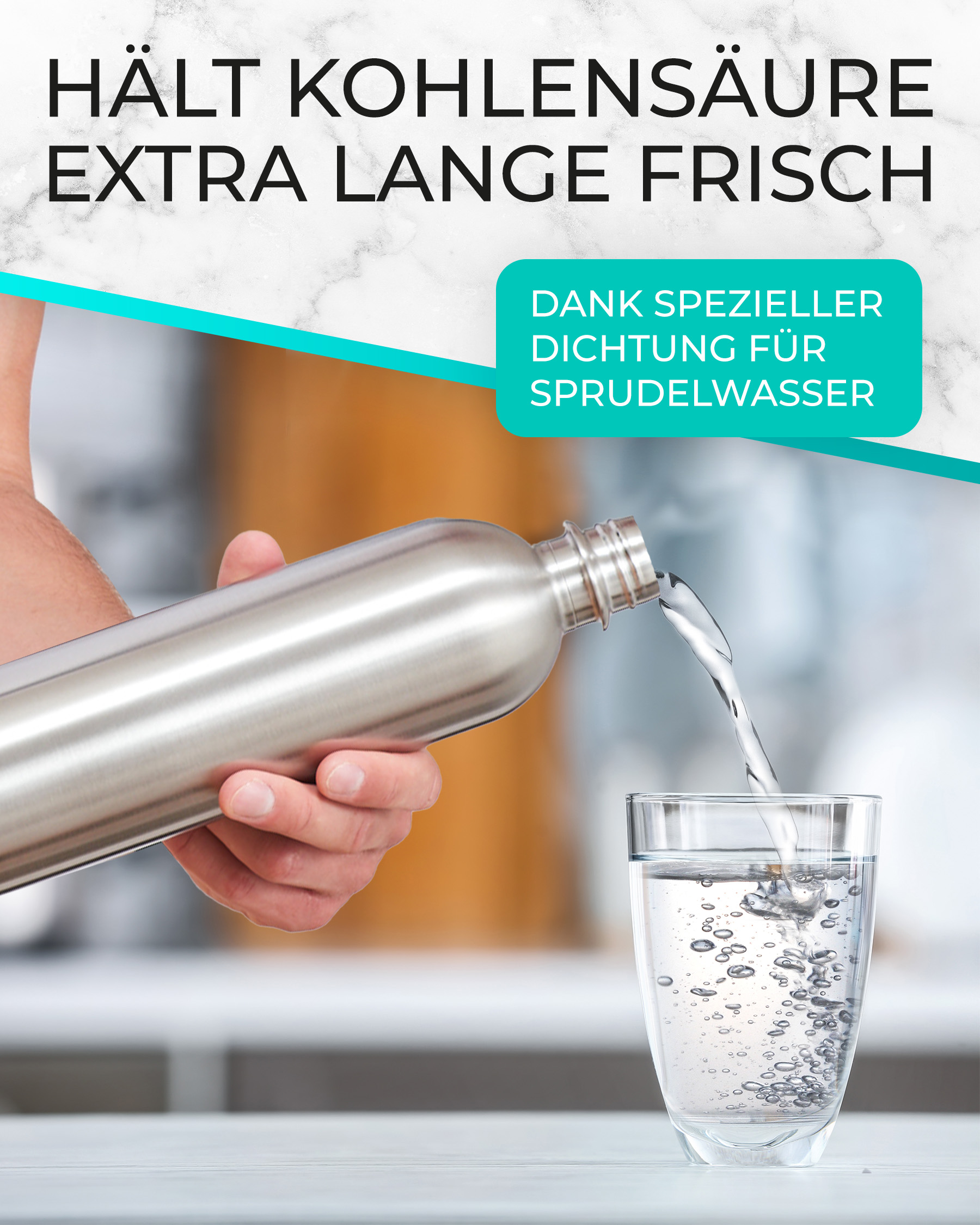 MATE OF STEEL - Dory - 0.8L Isolier-Edelstahl-Flasche für SodaStream
