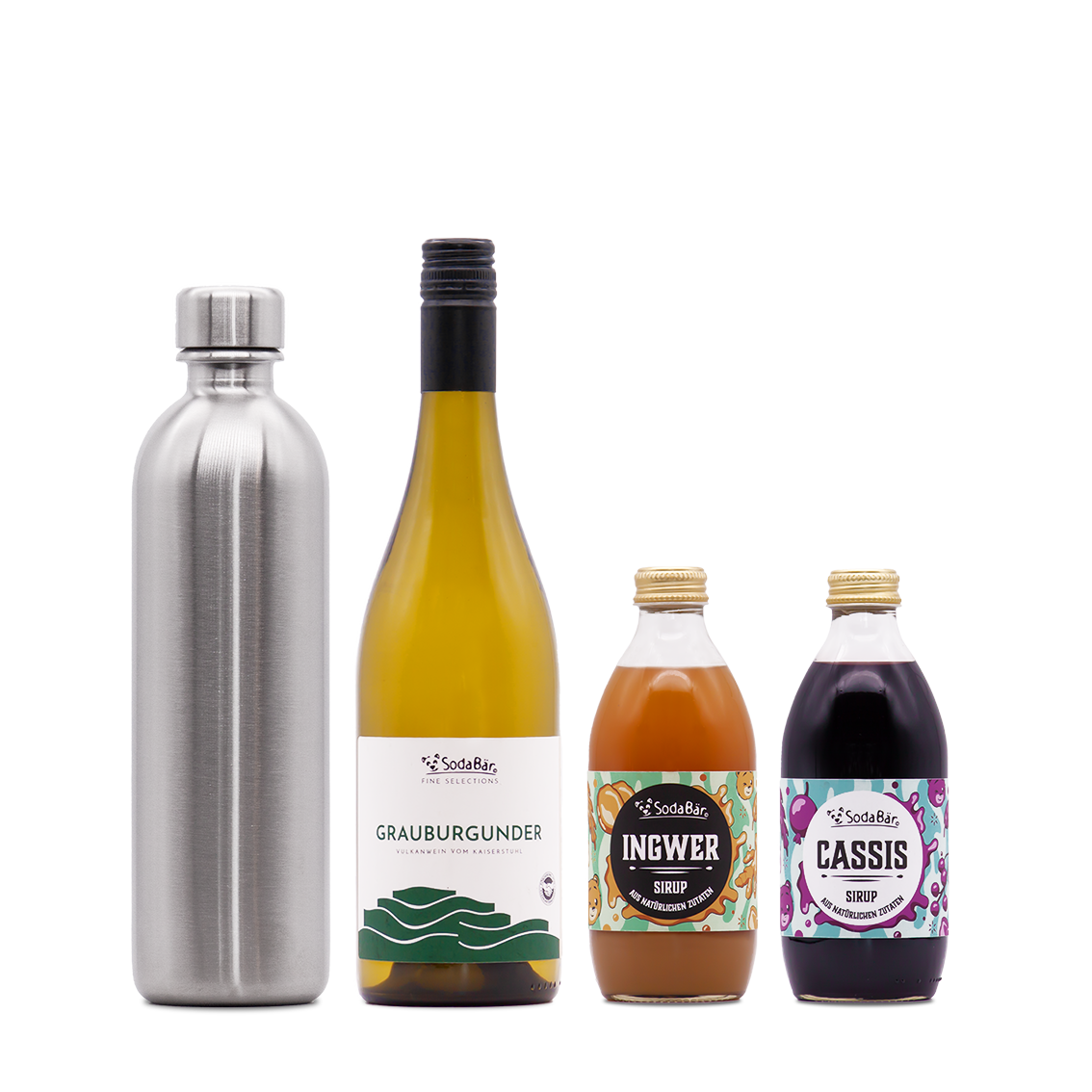 Geschenkset Flasche/Wein/Sirup