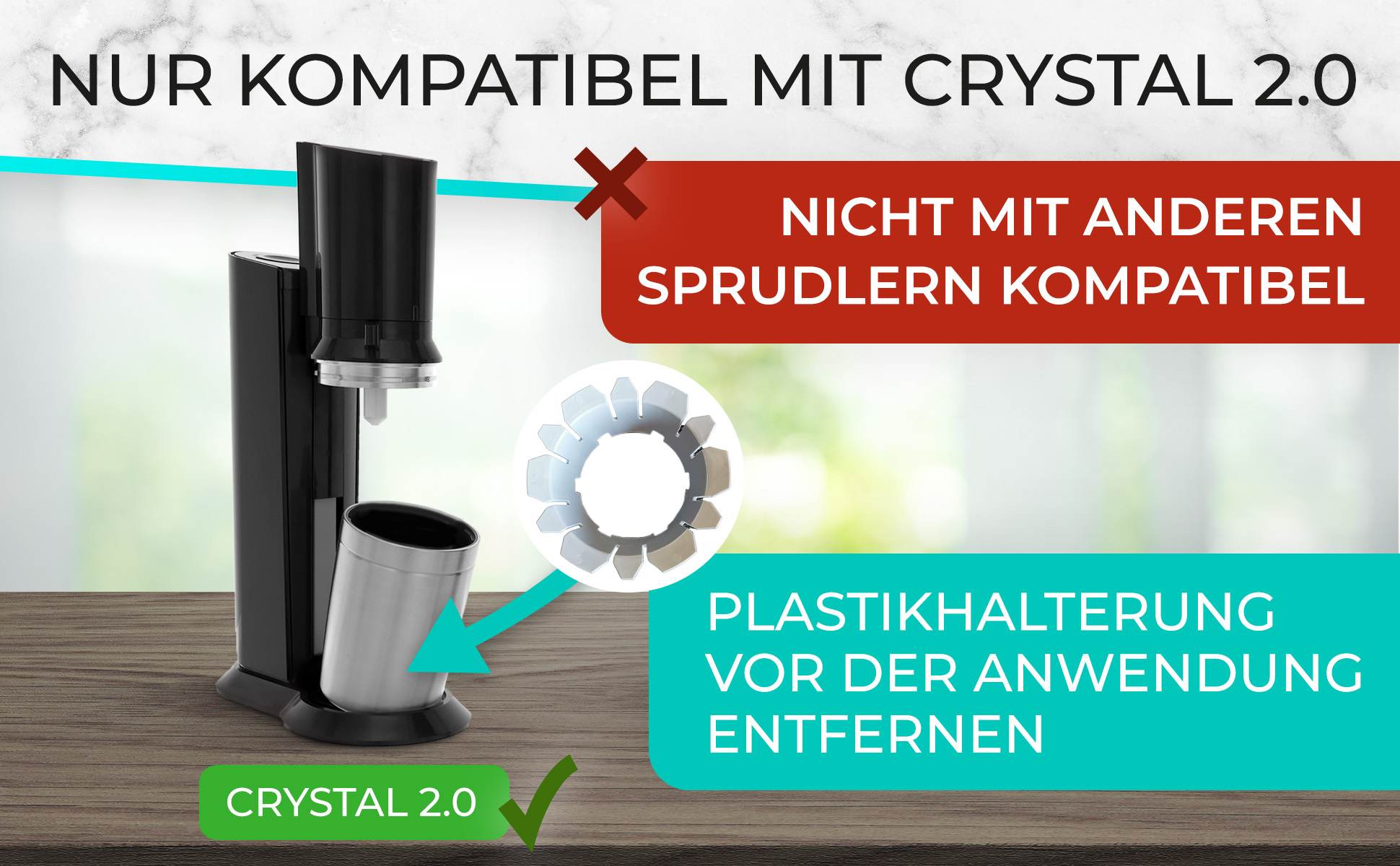 MATE OF STEEL - Nemo 0,9l Glasflasche Doppelpack