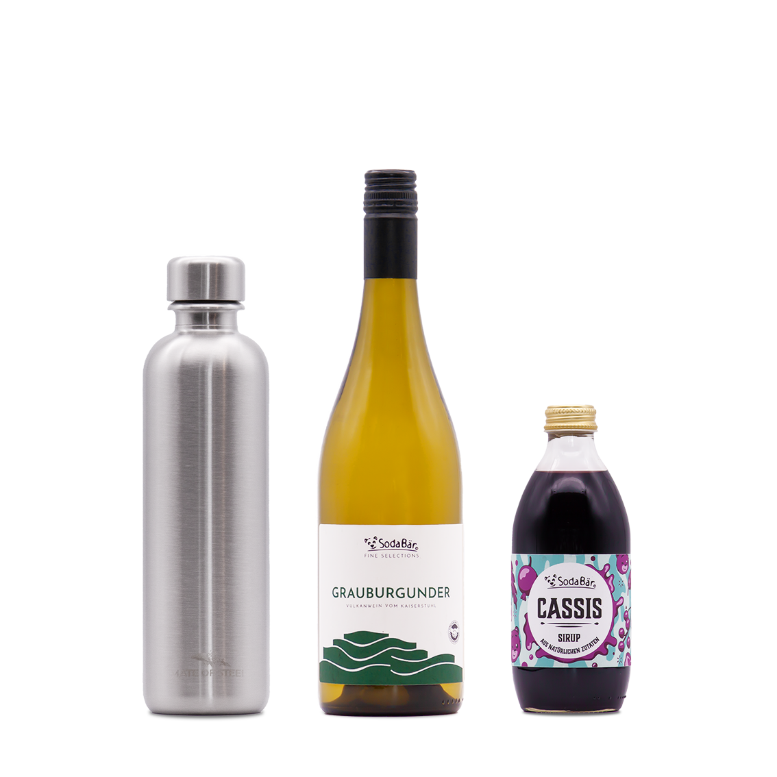 Geschenkset Flasche/Wein/Sirup