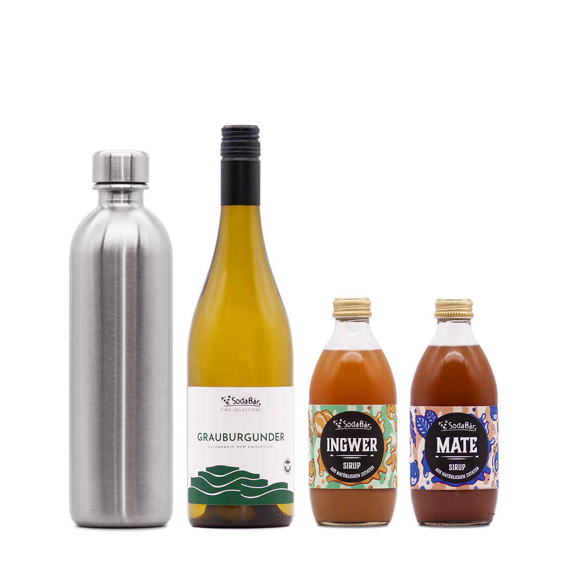 Geschenkset Flasche/Wein/Sirup
